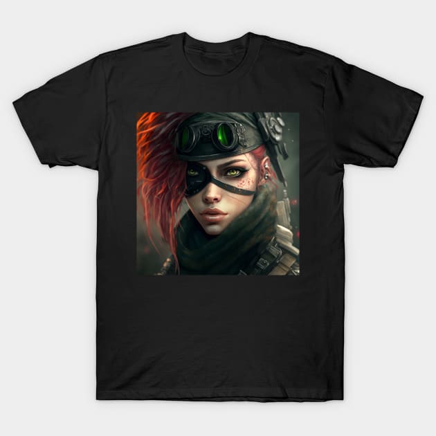 Cyberpunk Mix Post Apocalypse Pirate T-Shirt by AICreateWorlds